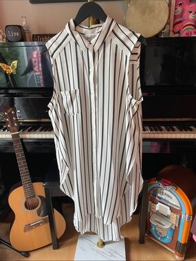 ☀️ SUMMER CLEARANCE 🛍️Joseph Ribkoff Sleeveless Vertical Stripe Tunic